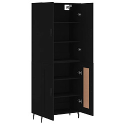 Avis vidaXL Buffet haut Noir 69,5x34x180 cm Bois d'ingénierie