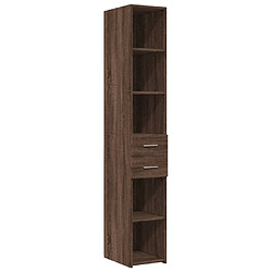 vidaXL Buffet haut chêne marron 30x42,5x185 cm bois d'ingénierie