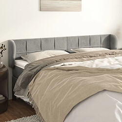 Maison Chic Tête de lit scandinave avec oreilles,meuble de chambre Gris clair 163x23x78/88 cm Velours -MN85243