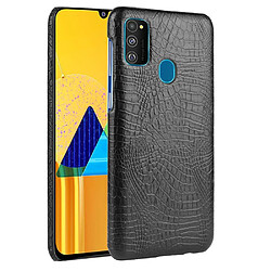 Wewoo Coque Rigide Pour Galaxy M30s Crocodile antichoc Texture PC + Etui PU Noir