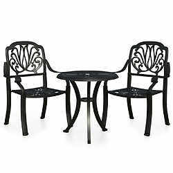 Maison Chic Table de bistro et chaises d'extérieur 3 pcs,Ensemble de bistro de jardin pour relax Aluminium coulé Noir -GKD326662