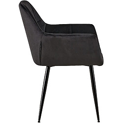 Avis Decoshop26 Chaise de salle à manger bureau coutures décoratives carrées en velours noir pieds en métal noir 10_0001898