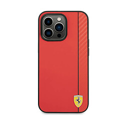 Ferrari Coque pour iPhone 14 Pro Max Design Élégant Effet Carbone Rouge / Noir