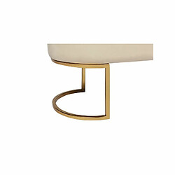 Paris Prix Banc Design en Velours Athea 105cm Crème & Or pas cher