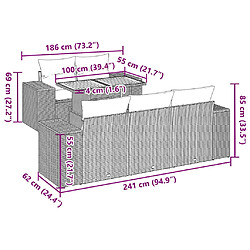 vidaXL Salon de jardin avec coussins 6 pcs beige résine tressée pas cher