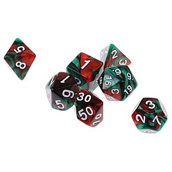 7pcs dés polyédriques pour des donjons et dragons dés jeux de table café vert pas cher