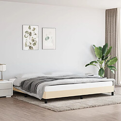 vidaXL Cadre de lit sans matelas crème 200x200 cm tissu