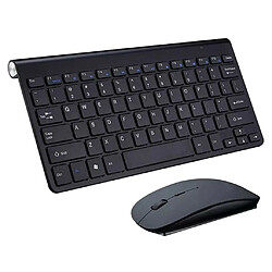 Mini Clavier Sans Fil Souris Ensemble étanche 2.4G Pour Ordinateur Portable Mac PC Noir