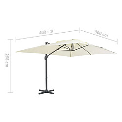 Acheter vidaXL Parasol de jardin avec base portable sable