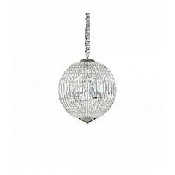 Ideal Lux Suspension Chromée en cristal LUXOR 6 ampoules