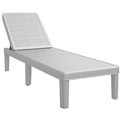 Maison Chic Chaise longue, Transat gris 159x57x83,5 cm polypropylène