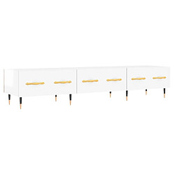 vidaXL Meuble TV blanc brillant 150x36x30 cm bois d'ingénierie