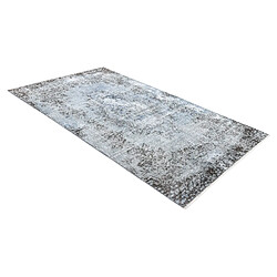 Avis Vidal Tapis de laine 216x99 Bleu Ultra Vintage