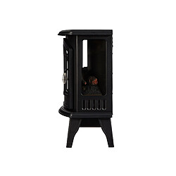 Purline Cheminée électrique 2kW acier noir avec télécommande