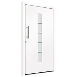 Avis vidaXL Porte d'entrée Aluminium et PVC Blanc 100x210 cm