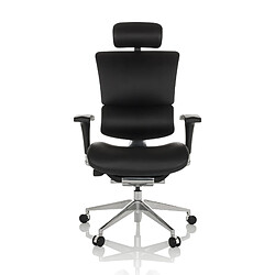 Chaise de bureau / fauteuil de direction ERGO-U2 L assise cuir / dossier cuir noir hjh OFFICE