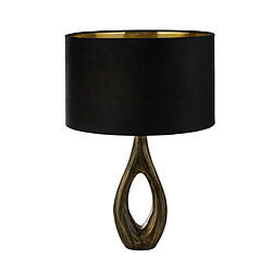 Searchlight Lampe de table, laiton antique, abat-jour en velours noir