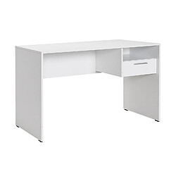 Pegane Meuble du bureau, table de bureau en bois coloris blanc - longueur 120 x profondeur 60 cm