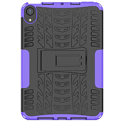 Coque en TPU texture de pneu, antichoc avec béquille violet pour votre Apple iPad mini 6 (2021)