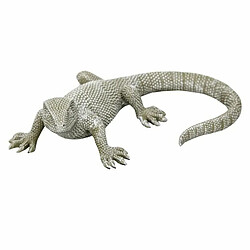 Statuette Déco Lézard Alicante 16cm Gris