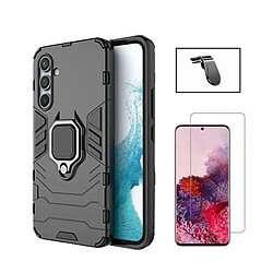 NIS Kit Film Verre Trempé Transparent + Coque + Support Voiture L Samsung Galaxy A35 5G Noir