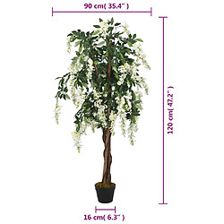 Acheter vidaXL Glycine artificielle 840 feuilles 120 cm vert et blanc