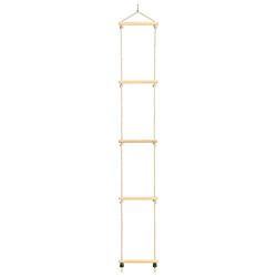 vidaXL Échelle de corde pour enfants Bois massif et PE 30x168 cm