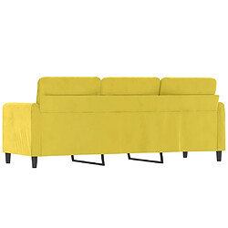 Maison Chic Canapé à 3 places,Canapé droit,Sofa de Salon,Banquette Jaune 180 cm Velours -GKD943409 pas cher