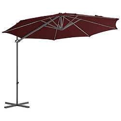 ComfortXL Parasol Déporté Avec Mât En Acier Rouge Bordeaux 300 Cm