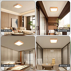 Stoex Plafonnier Intérieur Lampe De Plafond Carré En Bois Luminaire Plafonnier Led 3000K Plafonnier Moderne Pour Chambres À Coucher,Salons Couloirs