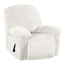 Housse De Canapé Inclinable En Velours élastique Housse De Fauteuil Antidérapante Blanc