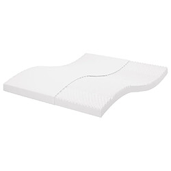 vidaXL Matelas en mousse blanc 160x210 cm 7 zones dureté 20 ILD