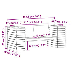 vidaXL Banc avec jardinières blanc 167,5x60x65 cm bois massif de pin pas cher