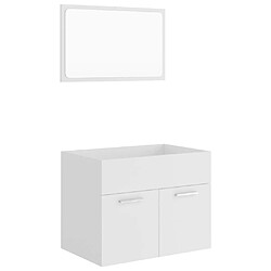 vidaXL Ensemble de meubles salle de bain 2 pcs Blanc Bois d'ingénierie