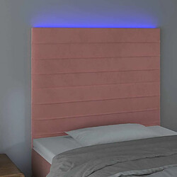 Avis Maison Chic Tête de lit scandinave à LED,meuble de chambre Rose 80x5x118/128 cm Velours -MN80880