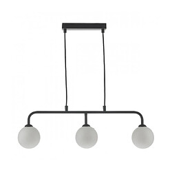 Avis Luminaire Center Suspension Feya Noir mat,Verre opal 3 ampoules 18,5cm