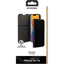 Folio Wallet iPhone 14 Noir - 65% Plastique recyclé Certifié GRS Bigben