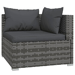 Acheter Maison Chic Salon de jardin 6 pcs + coussins - Mobilier/Meubles de jardin - Table et chaises d'extérieur résine tressée gris -MN67600