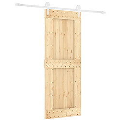 vidaXL Porte coulissante et kit de quincaillerie 80x210 cm pin massif