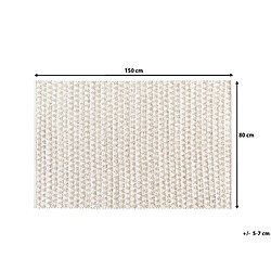 Beliani Tapis beige en coton et jute 80 x 150 cm TUNCELI