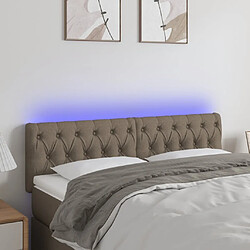 Maison Chic Tête de lit scandinave à LED,meuble de chambre Taupe 160x7x78/88 cm Tissu -MN48419