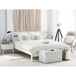 Beliani Lit double en bois blanc 160 x 200 cm GIULIA