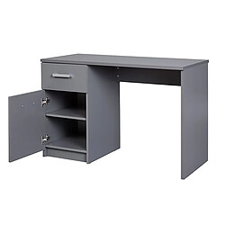 Avis Pegane Bureau 1 porte + 1 tiroir coloris gris graphite - Longueur 115 x hauteur 76 x Profondeur 55 cm