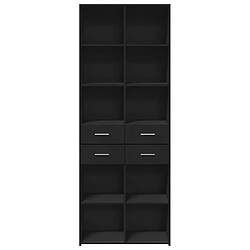 Avis vidaXL Buffet haut noir 70x42,5x185 cm bois d'ingénierie