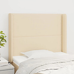 Maison Chic Tête de lit moderne avec oreilles pour chambre - Décoration de lit Crème 103x16x118/128 cm Tissu -MN61464