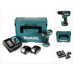 Makita DDF 485 RTJ Perceuse visseuse sans fil 50Nm, 18 V + 2x Batteries 5,0Ah, + Chargeur + Coffret Makpac