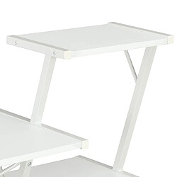 Maison Chic Bureau solide,Table de travail,Bureau d'ordinateur avec étagère Blanc 116x50x93 cm -GKD49924 pas cher