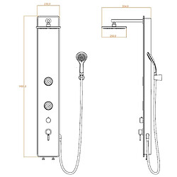 Avis SCHÜTTE Panneau de douche en verre mitigeur GLASDUSCHPANEEL anthracite