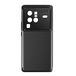 Avizar Coque Vivo X80 Pro Souple Carbone Noir Coque Vivo X80 Pro Silicone gel Flexible Design Effet fibre de carbone Noir