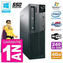 PC Lenovo ThinkCentre M82 SFF G2020 RAM 4Go SSD 240Go Graveur DVD Wifi W7 - Occasion